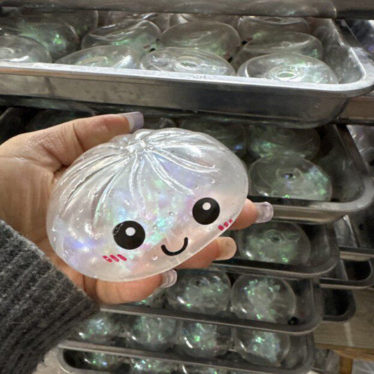 Stress-relief toy in the shape of a steamed bun