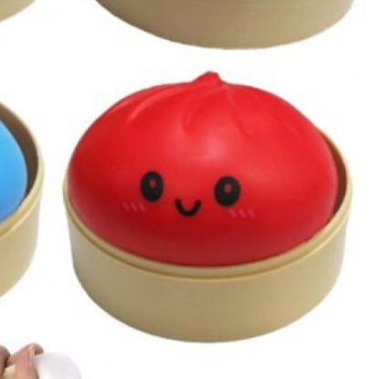 Stress-relief toy in the shape of a steamed bun