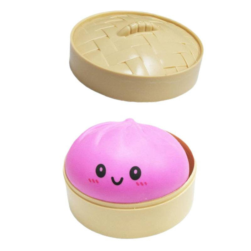 Stress-relief toy in the shape of a steamed bun