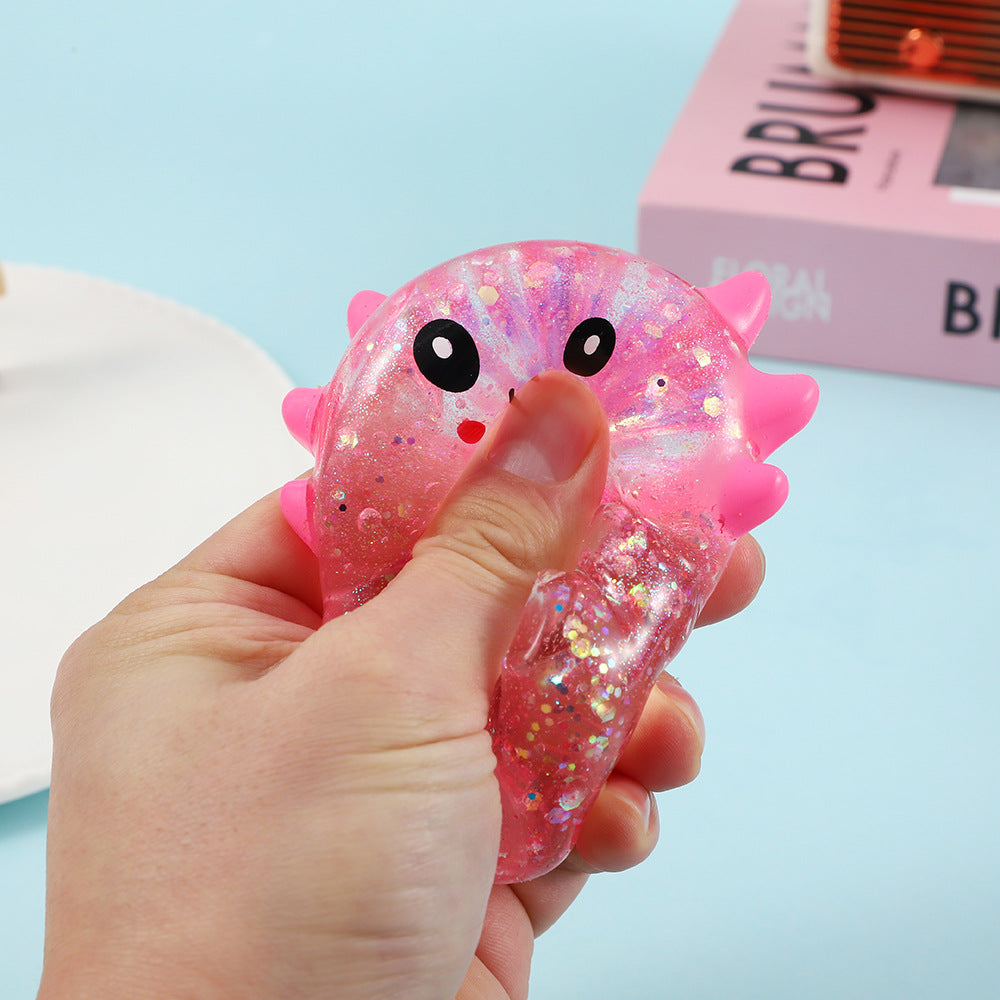 Sequin Axolotl Slow Rebound Stress Relief Toy