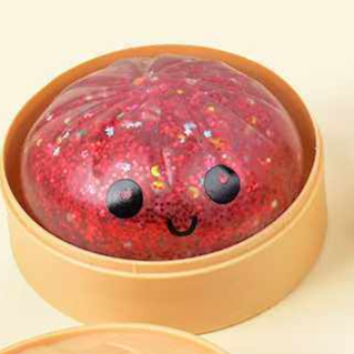 Stress-relief toy in the shape of a steamed bun