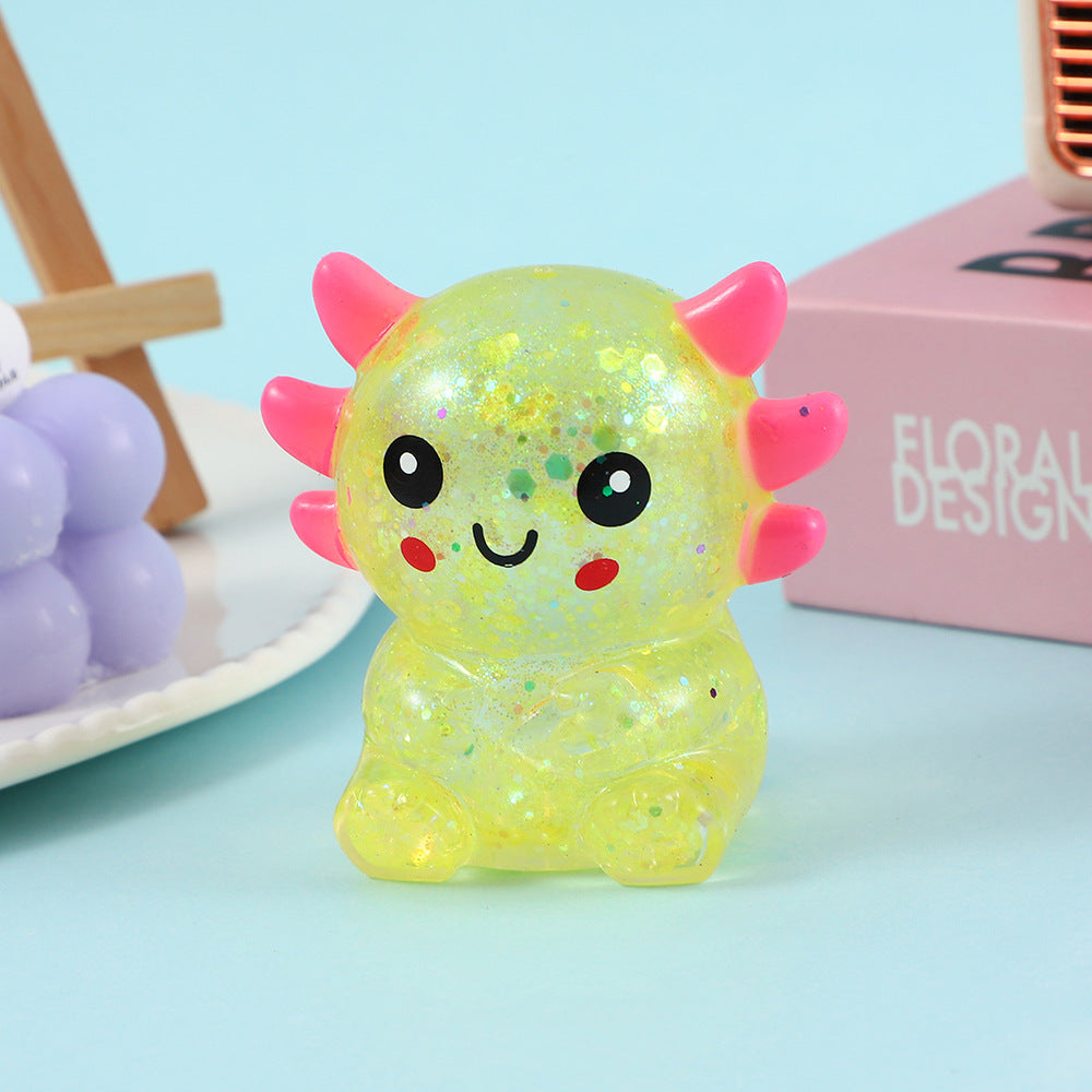 Sequin Axolotl Slow Rebound Stress Relief Toy