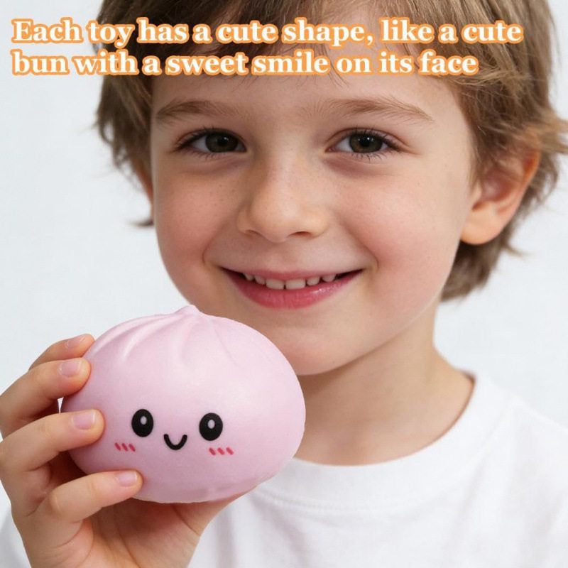 Stress-relief toy in the shape of a steamed bun
