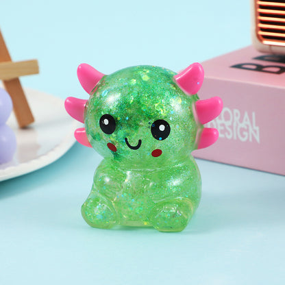 Sequin Axolotl Slow Rebound Stress Relief Toy