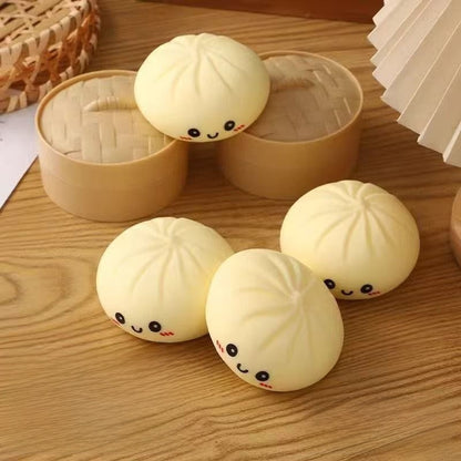 Stress-relief toy in the shape of a steamed bun